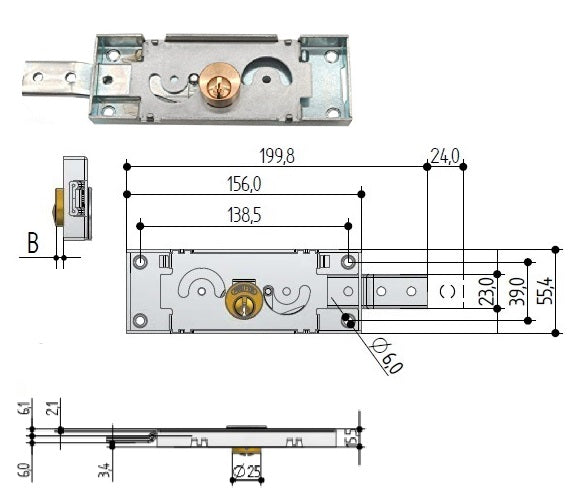 SERRATURA PREFER A412 LATERALE SX PER SERRANDE AVV.