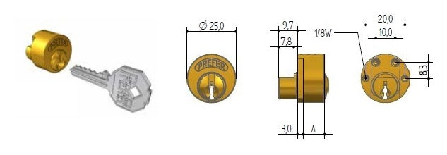 CILINDRO PREFER 6810 APPLICARE TONDO X SERR.A211-A411-A412-A