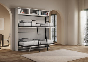 Letto Kando doppio Bianco Frassino composizione L