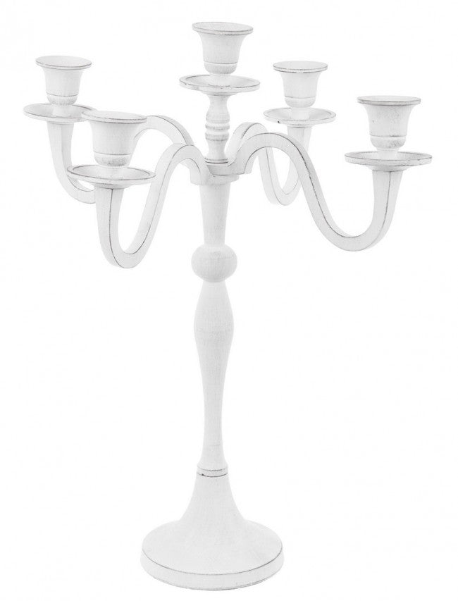 Candelabro Norah 5 fuochi Bianca H43 (2 Pezzi) -