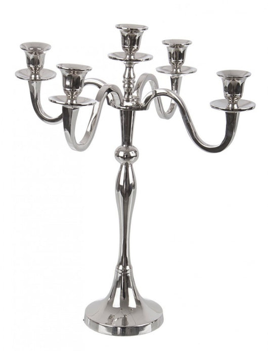 Candelabro Norah 5 fuochi Argento H43 (2 Pezzi) -