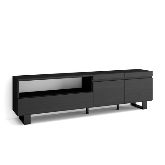 Mobile TV Soggiorno 200x57x35cm, Per TV fino a 80 pollici Design industriale, Stile moderno colore Nero