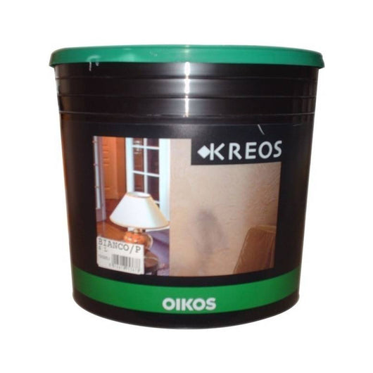 Kreos-Intonaco Decorativo Bianco Per Interni A Spessore Traspirante E Colorabile Ideale Per Saloni E Camere-4 Litri-Oikos