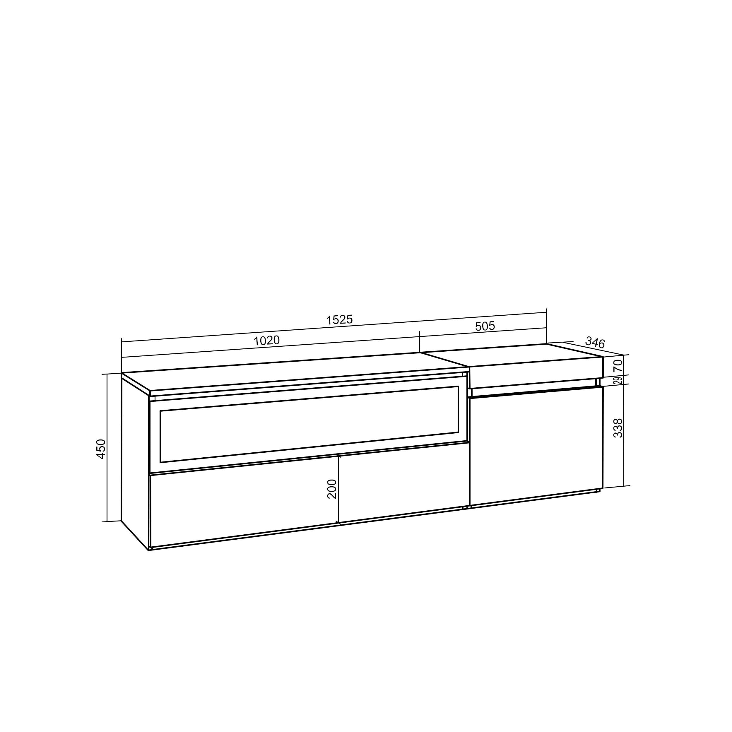 Mobile TV Soggiorno, 150x45x35cm, Per TV fino a 65", Camino elettrico, Rovere , RF3300