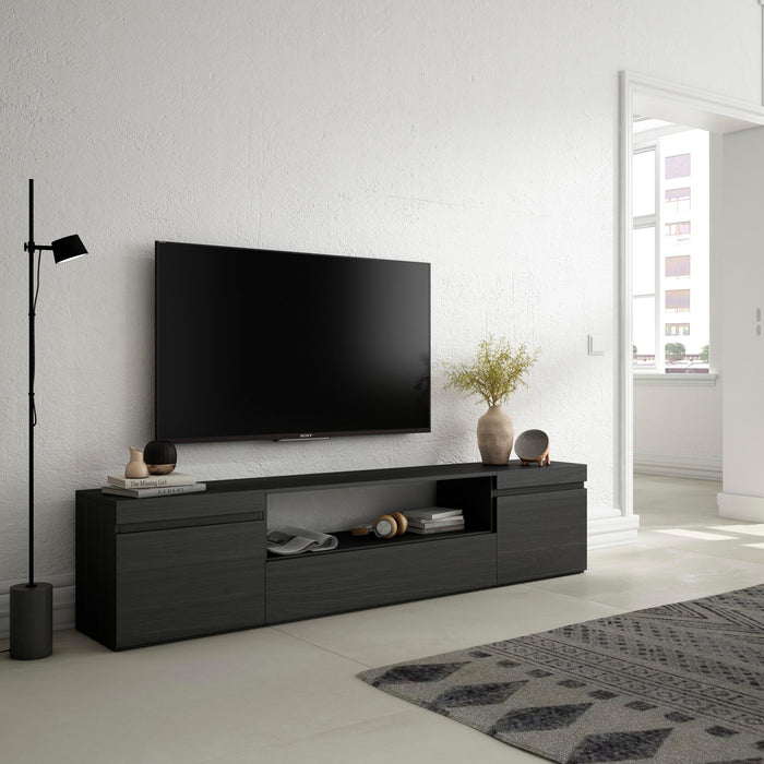 Mobile TV Soggiorno, 200x45x35cm, Per TV fino a 80", Mobile Soggiorno, Stile moderno, Nero