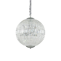 Sospensione Moderna Luxor Metallo-Cristallo Cromo 8 Luci G9 3W 3000K Luce Calda