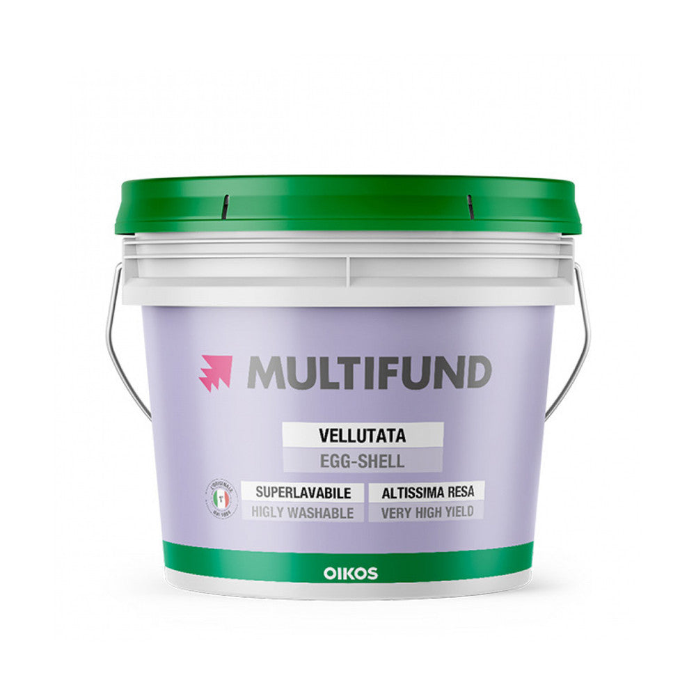 Multifund-Pittura Ecologica Acrilica Ad Effetto Vellutato Per Interni Super Lavabile-4 Litri-Oikos