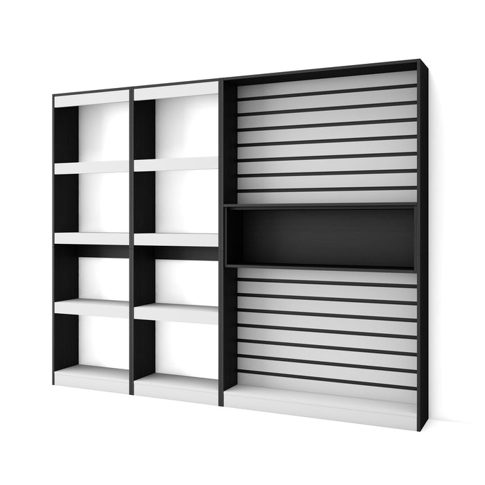 Libreria scaffale, 230x186x25cm, Soggiorno - Ufficio, Bianco e nero RF 2419