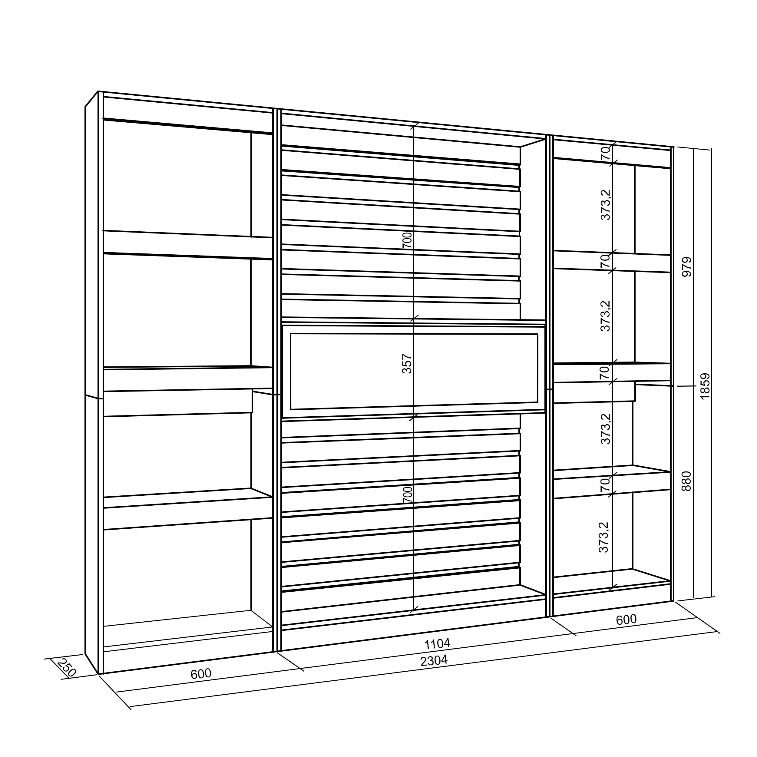 Libreria scaffale, 230x186x25cm, Soggiorno - Ufficio, Camino elettrico RF 2418