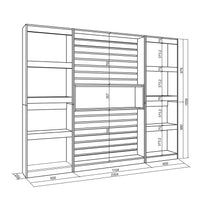 Libreria scaffale, 230x186x25cm, Soggiorno - Ufficio, Bianco e nero RF 2417