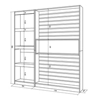 Libreria scaffale in legno a ripiani, 170x186x25cm, Soggiorno - Ufficio, Per libri, Stile moderno colore Bianco e nero