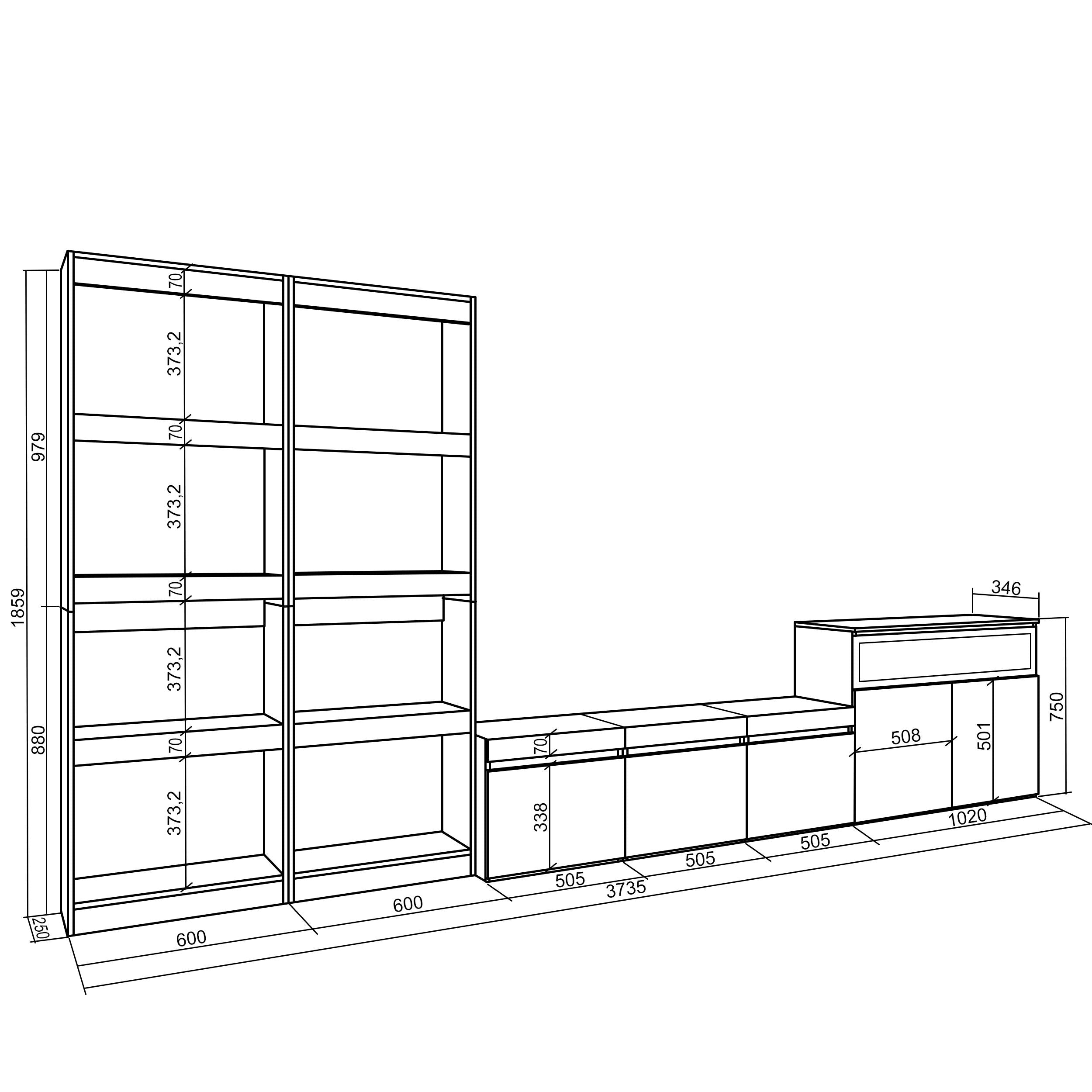 Mobile Soggiorno TV, 370x186x35cm, Per TV fino a 65", Camino elettrico RF3183