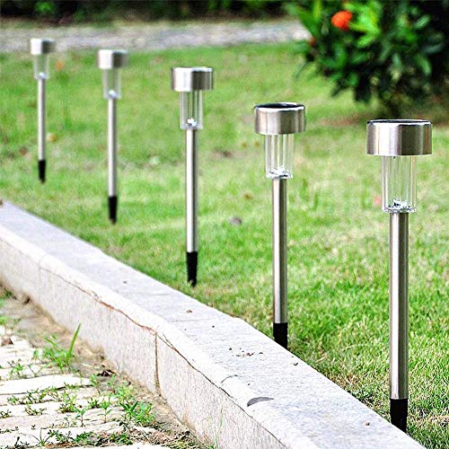 10 x Lampade da Giardino ricarica solare Paletti Solari Moderni LED Luce Bianca