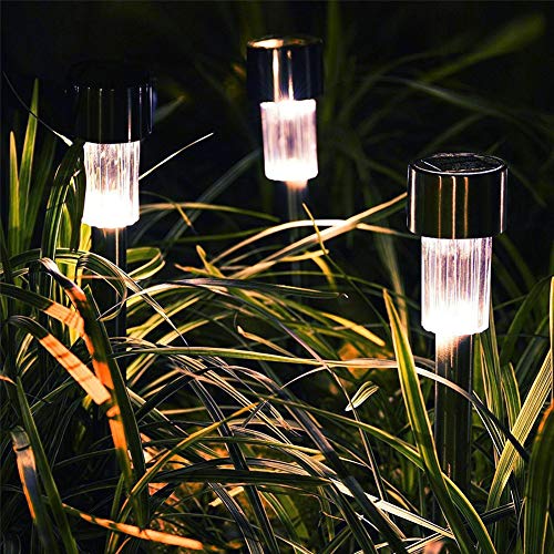 10 x Lampade da Giardino ricarica solare Paletti Solari Moderni LED Luce Bianca