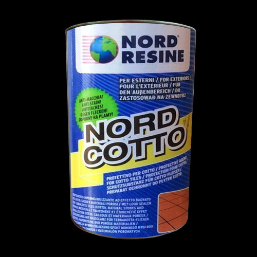 Nordcotto 5 Lt-Protettivo Impermeabilizzante Efffetto Bagnato Per Esterni In Cotto, Sasso E Materiali Porosi-Nordresine