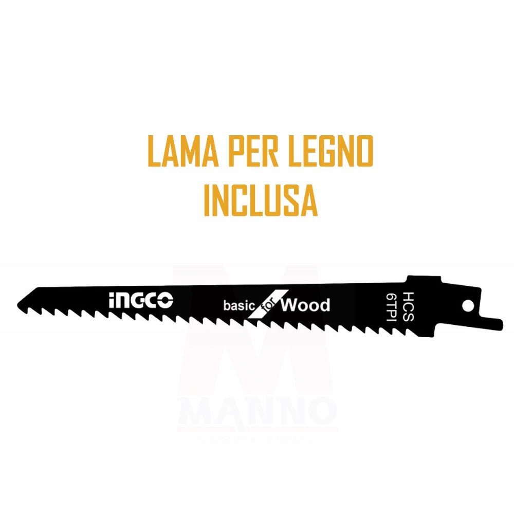 Seghetto gattuccio 750 w 2 lame incluse - Ingco RS8008