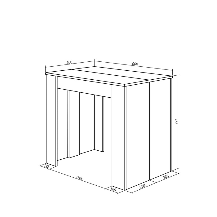 Consolle allungabile, 262x90x77cm, Per 12 persone, Tavolo da pranzo, Bianco RF2648