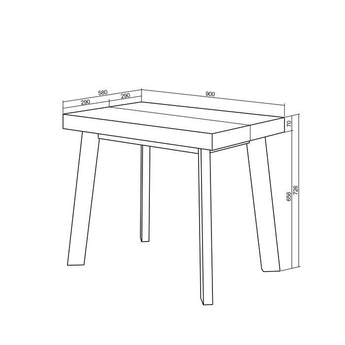 Consolle allungabile, 160, Per 8 persone, Gambe in legno, RF 3043