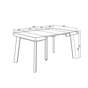 Consolle allungabile, 140, Per 6 persone, Gambe in legno, RF 3138