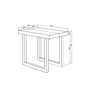 Consolle allungabile, 58 fino 180x90x73cm, Per 8 persone, Gambe in legno, colore Rovere e bianco RF2696