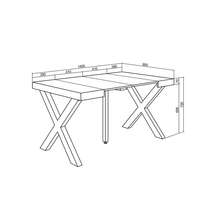 Consolle allungabile, 140, Per 6 persone, Gambe in legno RF 2719