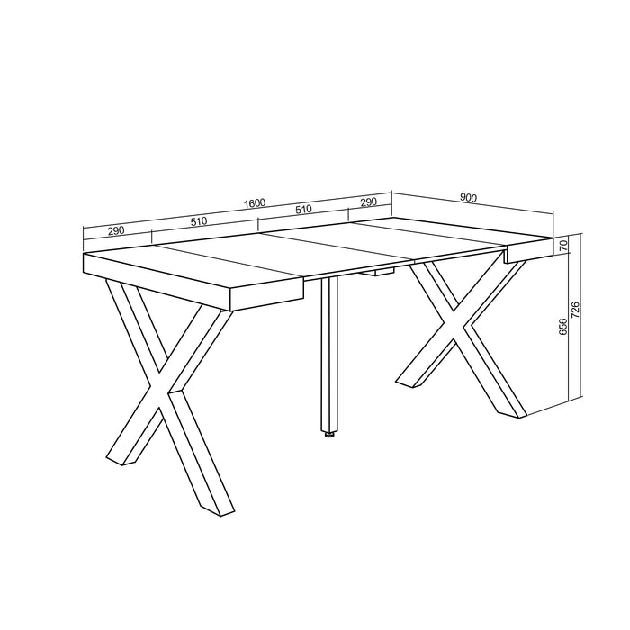 Consolle allungabile, 160, Per 8 persone, Gambe in legno RF 2756