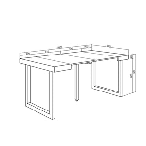 Consolle allungabile, 160, Per 8 persone, Gambe in legno RF 2744