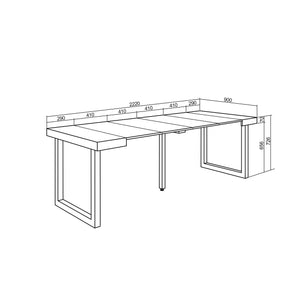 Consolle allungabile, 220, Per 10 persone, Gambe in legno, RF 2970