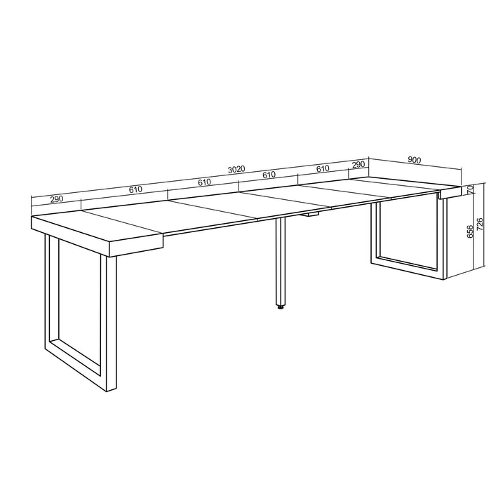 Consolle allungabile, 300, Per 14 persone, Gambe in legno, RF 2938