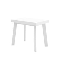 Consolle allungabile, 222x90x73cm, Per 10 persone, Gambe in legno, Bianco RF3019