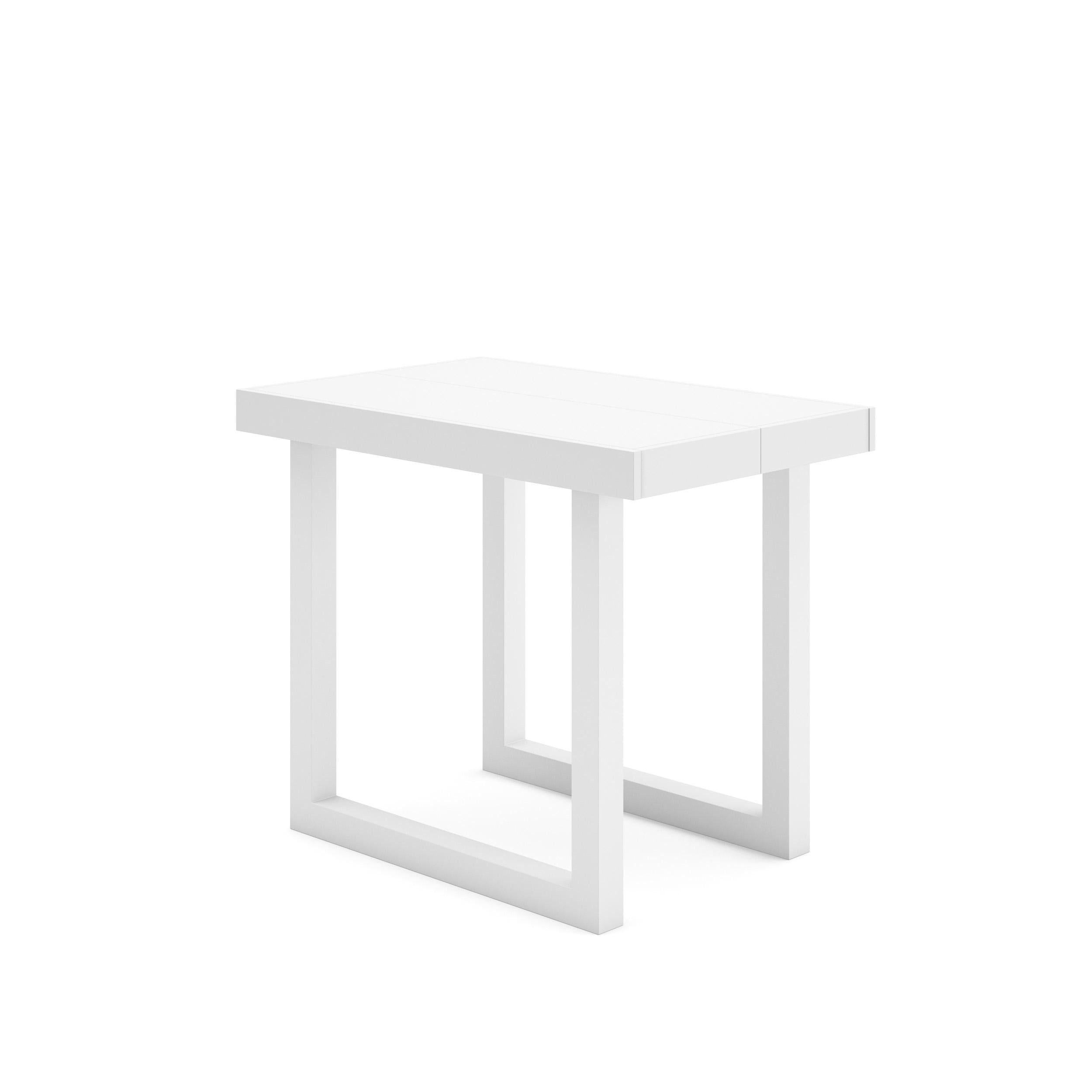 Consolle allungabile, 302x90x73cm, Per 14 persone, Gambe in legno, Bianco RF2969