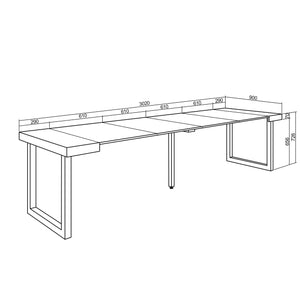 Consolle allungabile, 300, Per 14 persone, Gambe in legno, RF 2941