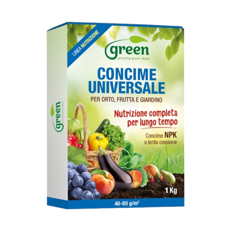 CONCIME UNIVERSALE LENTA CESSIONE agrumi frutti olivi prato rose 1 kg Green