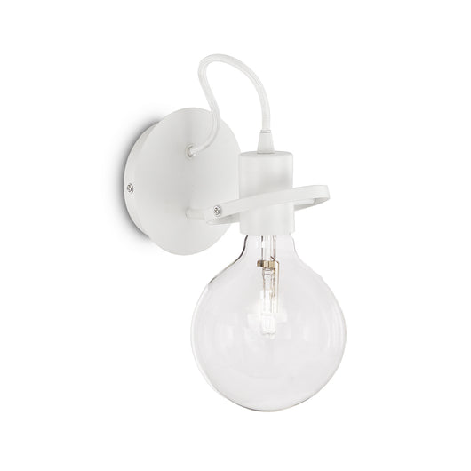 Applique Moderna Radio Metallo Bianco 1 Luce E27 8W 3000K Luce Calda