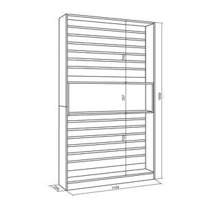 Libreria scaffale, Scaffali in legno a ripiani, 110x186x25cm, Soggiorno - Ufficio, Camino elettrico, Stile moderno, Cemento