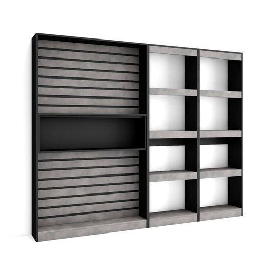 Libreria scaffale, 230x186x25cm, Soggiorno - Ufficio, Cemento RF 2361