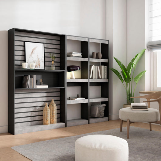 Libreria scaffale, 230x186x25cm, Soggiorno - Ufficio, Cemento RF 2361