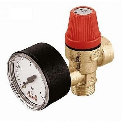 Valvola Di Sicurezza Ordinaria 1/2" C/ Manometro CALEFFI 314480