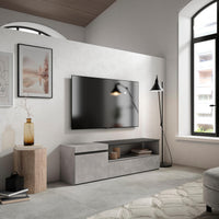 Mobile TV Soggiorno, 150x35x45cm, Per TV fino a 65", Mobile Soggiorno, grigio cemento RF2469