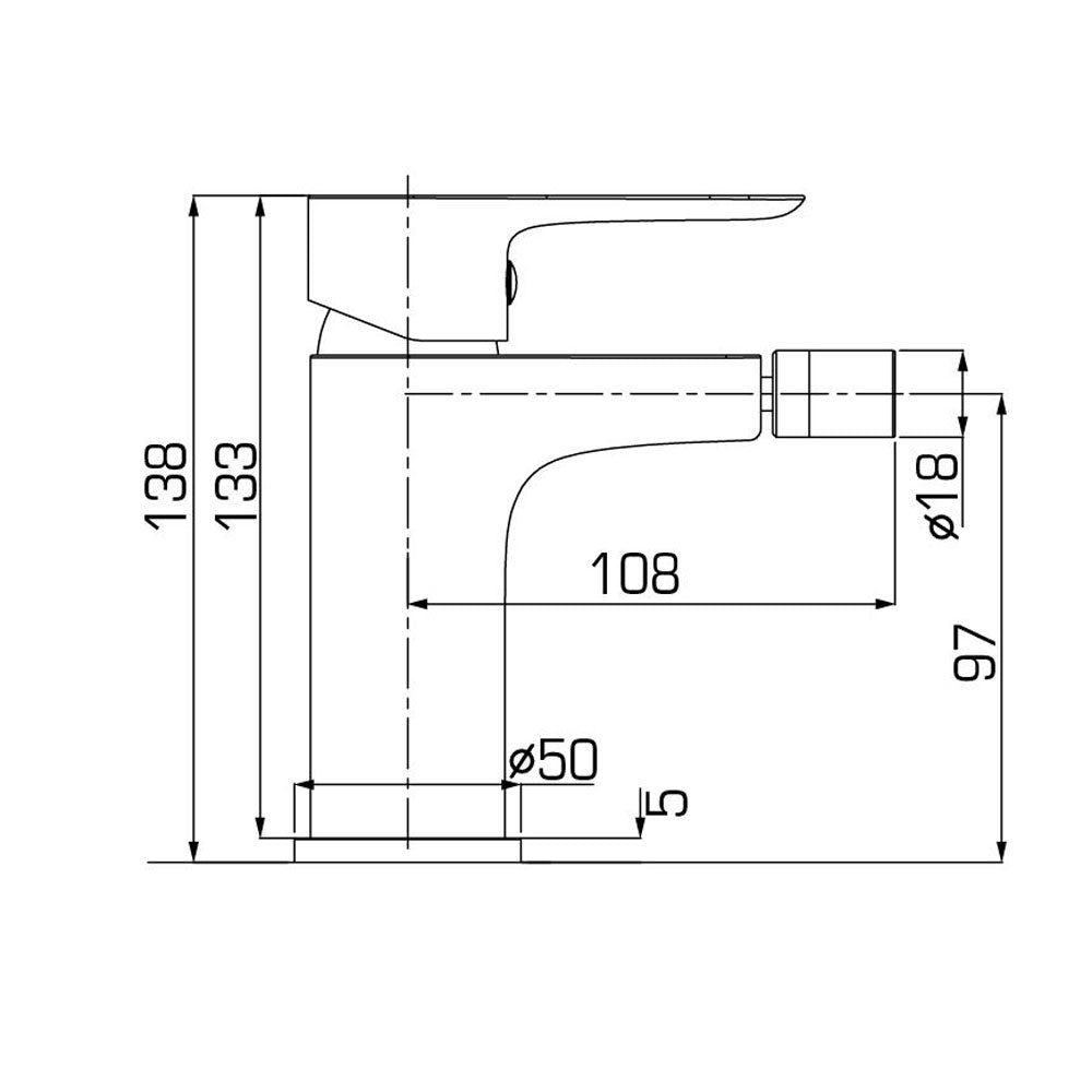 Miscelatore per bidet, in ottone della serie Cassio by GME - Nero opaco