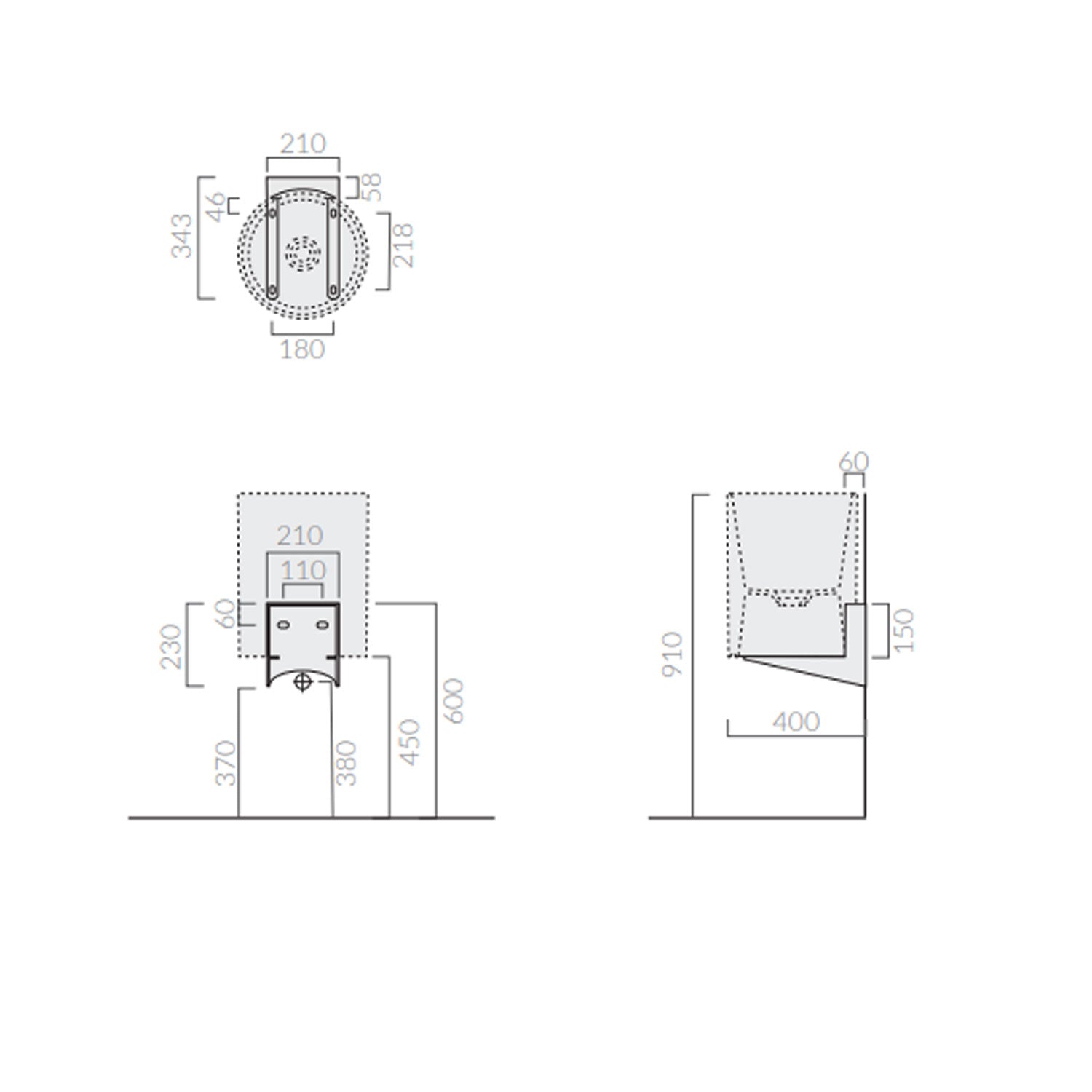 Staffa per installazione lavabi Core di Ceramica Galassia cod. 7305