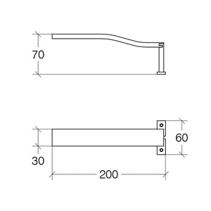 Lampada specchio a Led in alluminio cromato Lineabeta Ciari Distanza dallo specchio cm 20