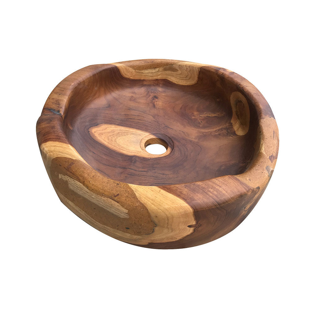 Lavandino da appoggio 'Bantul Basin' Ã˜ 40x10h cm by Cipi - radice di Teak