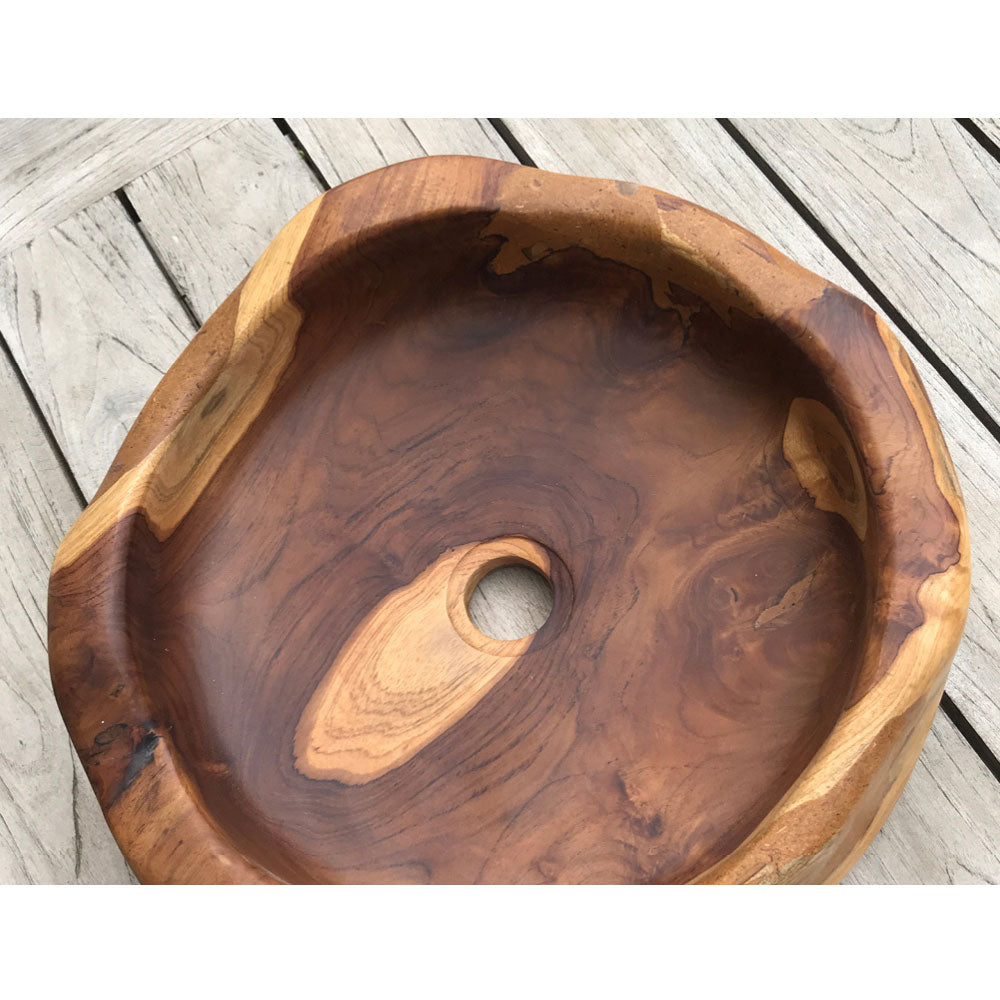 Lavandino da appoggio 'Bantul Basin' Ã˜ 40x10h cm by Cipi - radice di Teak