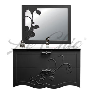 Mobile bagno moderno sospeso luxury nero - 100 cm