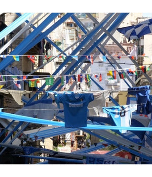 12 Pz Nastri Celebrativi Festa Terzo Scudetto Napoli Colori Misti Bianco Azzurro  Azzurro       