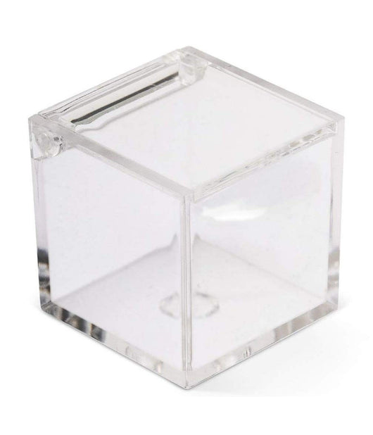 12 Scatoline Scatole Cubo Plexiglass 6x6cm Trasparente Porta Confetti Bomboniera         