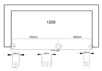 Porta doccia vetro 6 mm apertura battente con fisso in linea Altezza 190 regolabile 117-120 