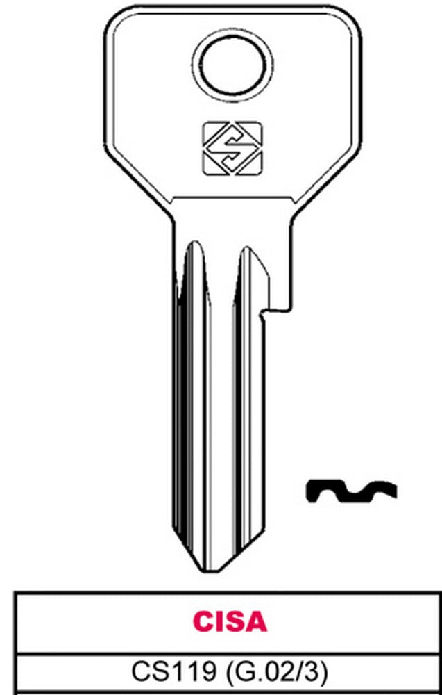 10pz chiave asc cs119 (g.vac 3) cisa cod:ferx.vit28569