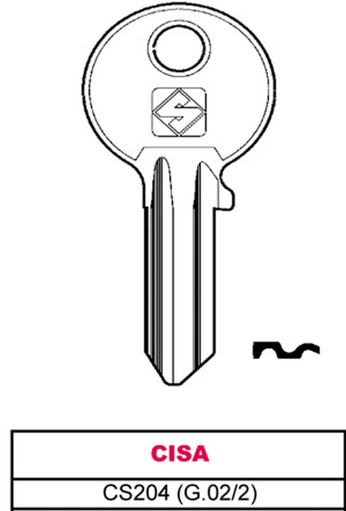20pz chiave asc cs204 (g.vac 2) cisa cod:ferx.vit4898